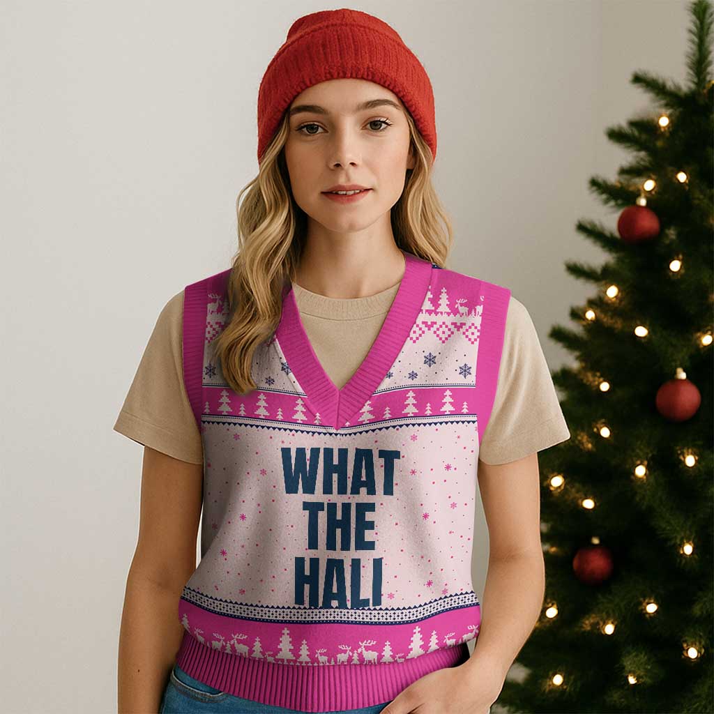 What The Hali V-Neck Knit Sweater Vest Indiana Hoosier Funny Basketball Overrated - Wonder Print Shop