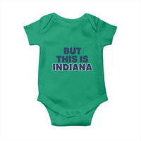 But This Is Indiana Baby Onesie Hoosier Basketball Fans Bold Blue and Gold - Wonder Print Shop