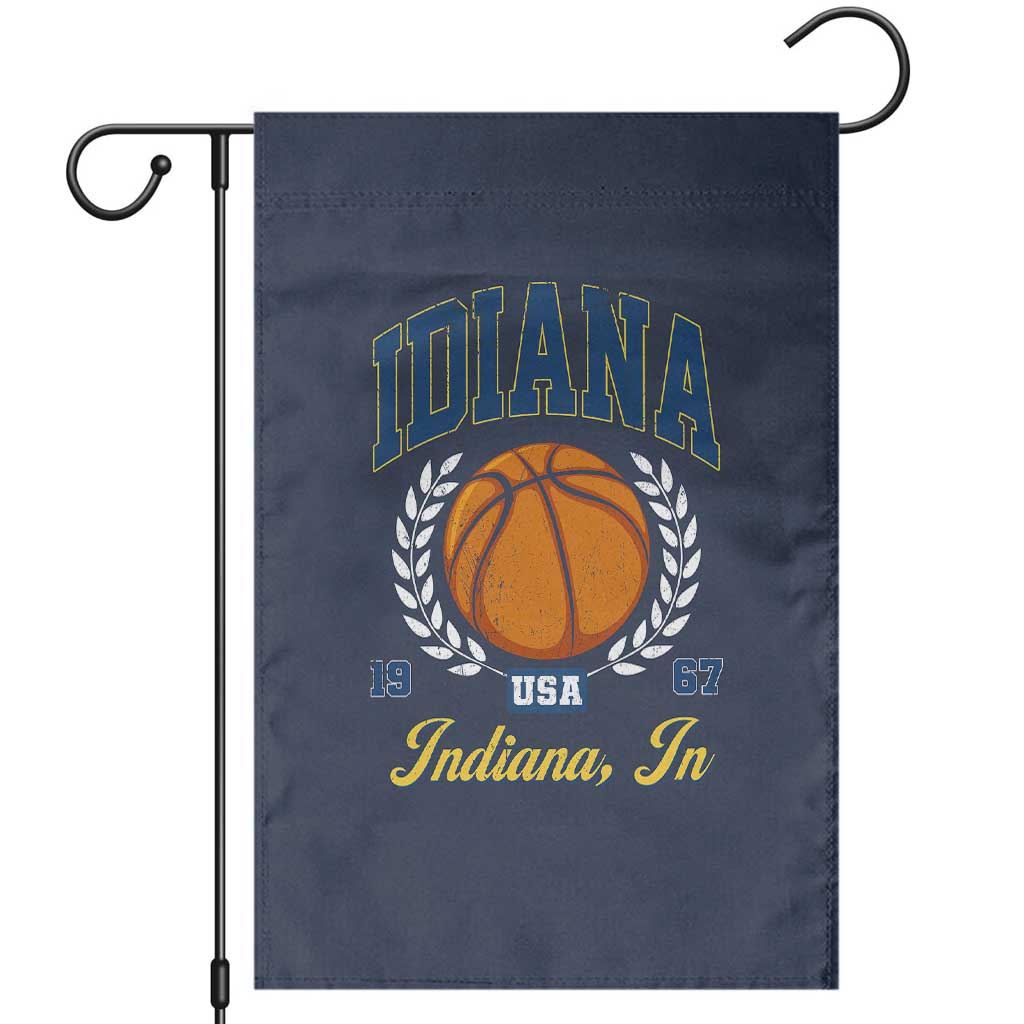 Vintage Indiana Basketball Graphic Garden Flag Retro 1967 Sports Indianapolis IN Fan