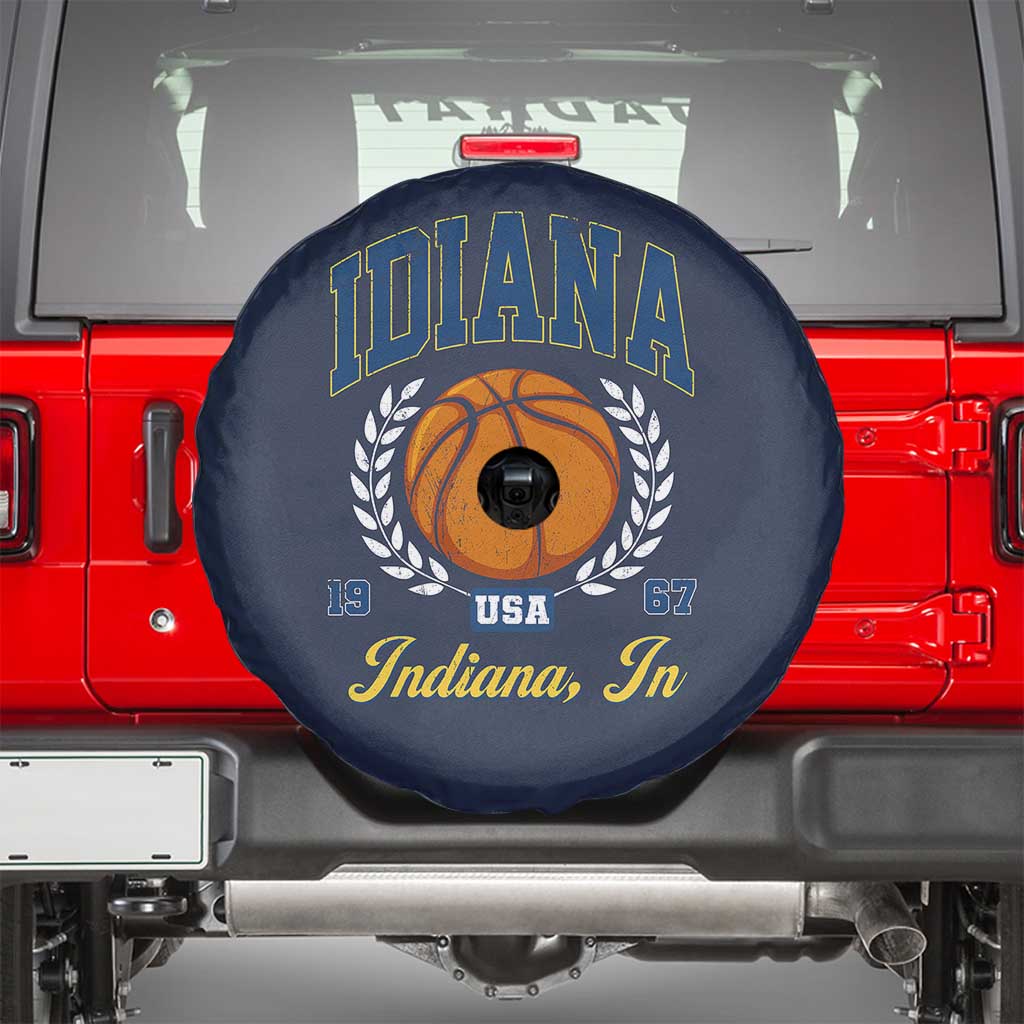 Vintage Indiana Basketball Graphic Spare Tire Cover Retro 1967 Sports Indianapolis IN Fan