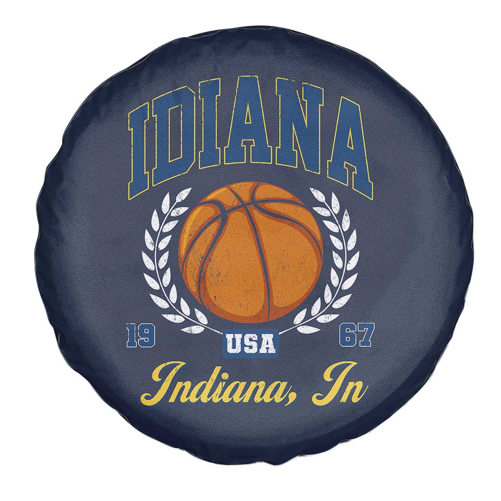 Vintage Indiana Basketball Graphic Spare Tire Cover Retro 1967 Sports Indianapolis IN Fan