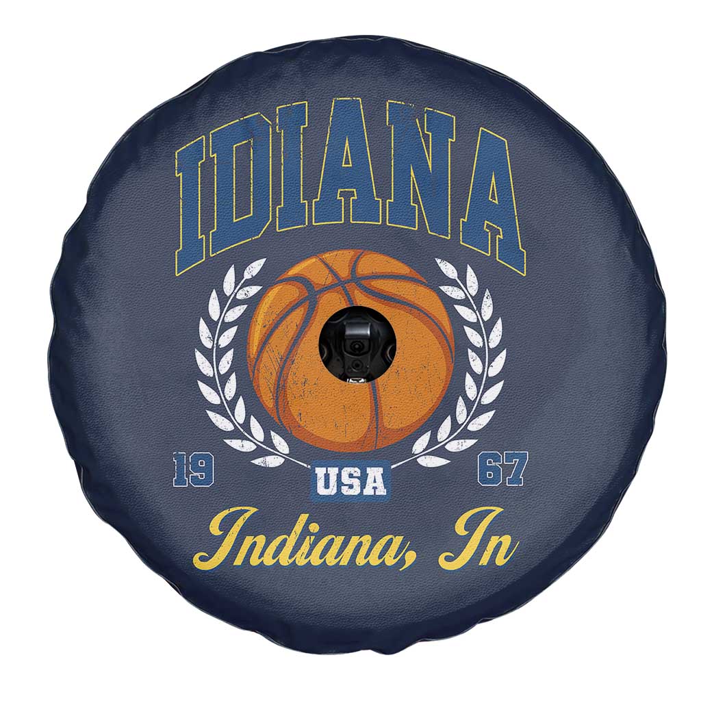 Vintage Indiana Basketball Graphic Spare Tire Cover Retro 1967 Sports Indianapolis IN Fan