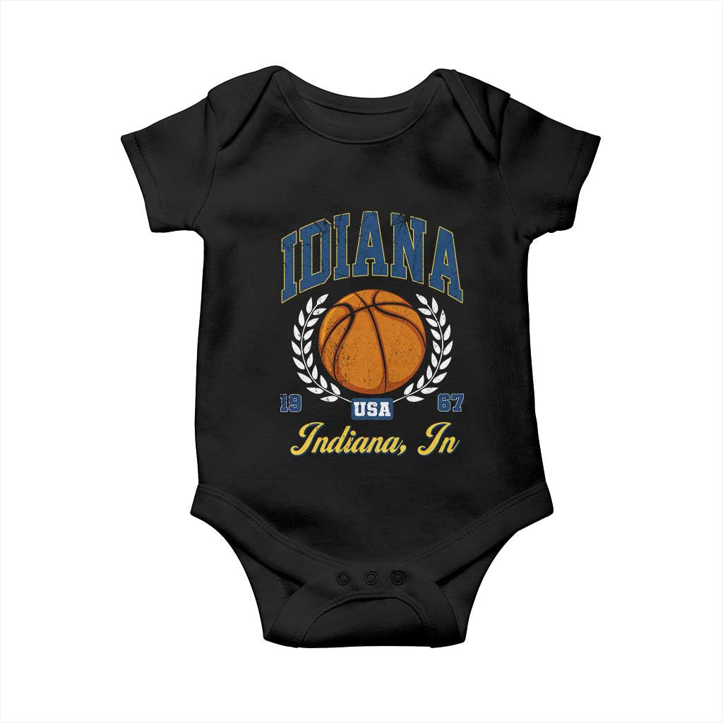 Vintage Indiana Basketball Graphic Baby Onesie Retro 1967 Sports Indianapolis IN Fan