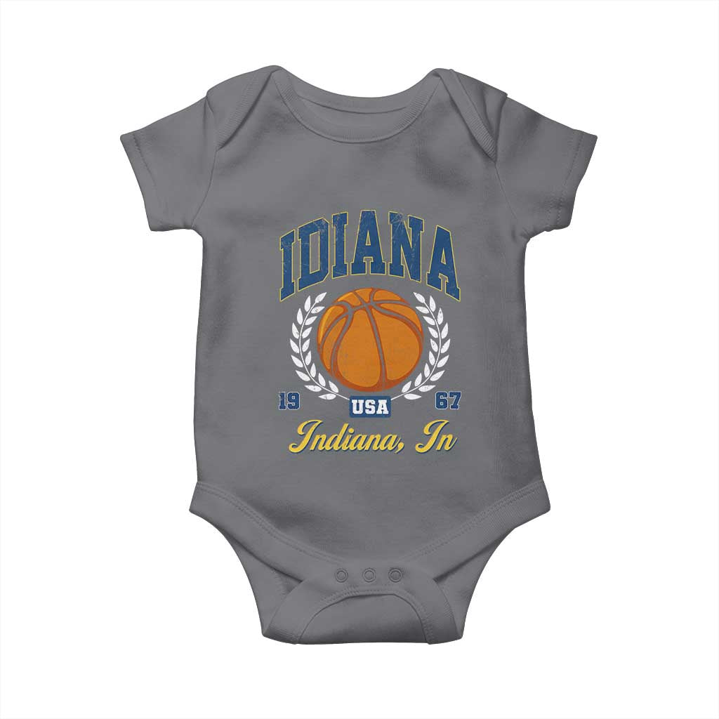 Vintage Indiana Basketball Graphic Baby Onesie Retro 1967 Sports Indianapolis IN Fan