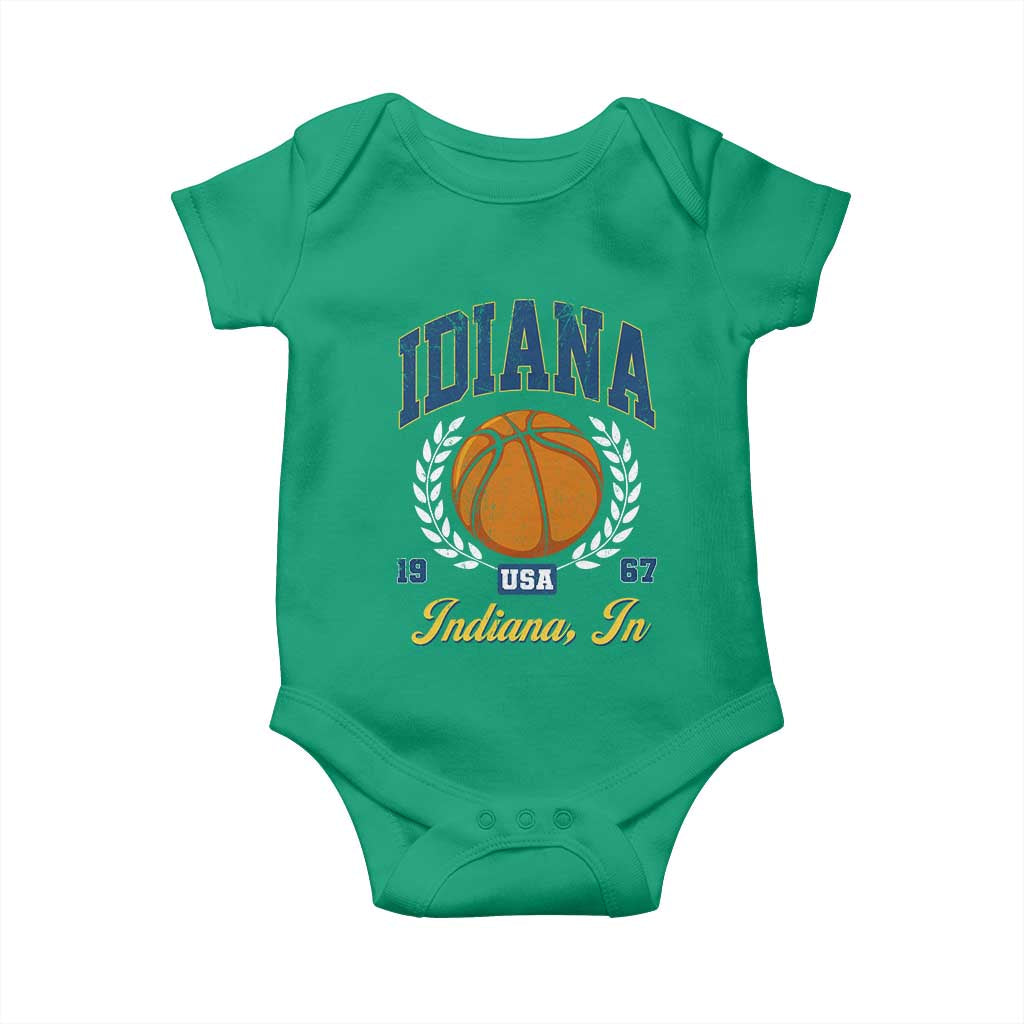Vintage Indiana Basketball Graphic Baby Onesie Retro 1967 Sports Indianapolis IN Fan