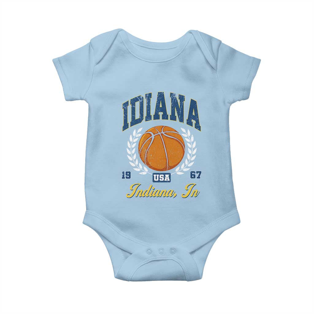 Vintage Indiana Basketball Graphic Baby Onesie Retro 1967 Sports Indianapolis IN Fan
