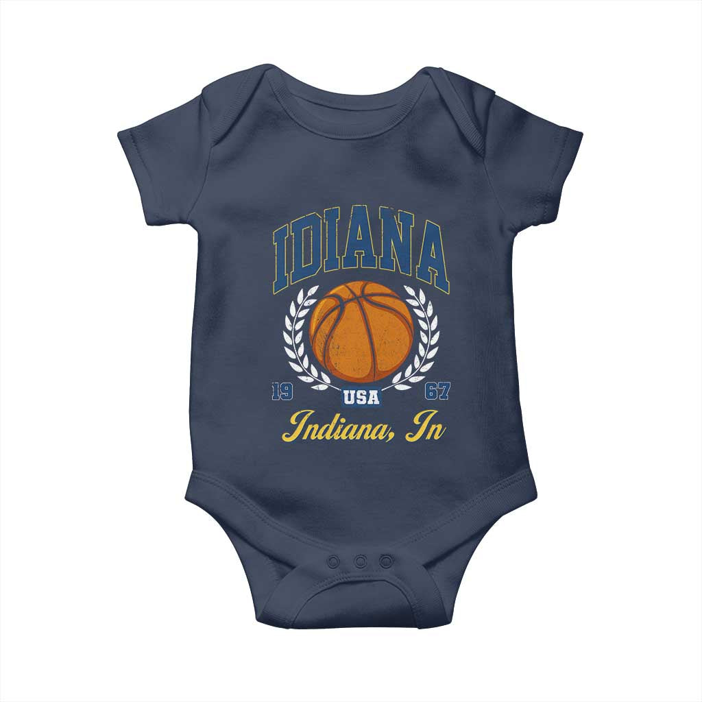 Vintage Indiana Basketball Graphic Baby Onesie Retro 1967 Sports Indianapolis IN Fan