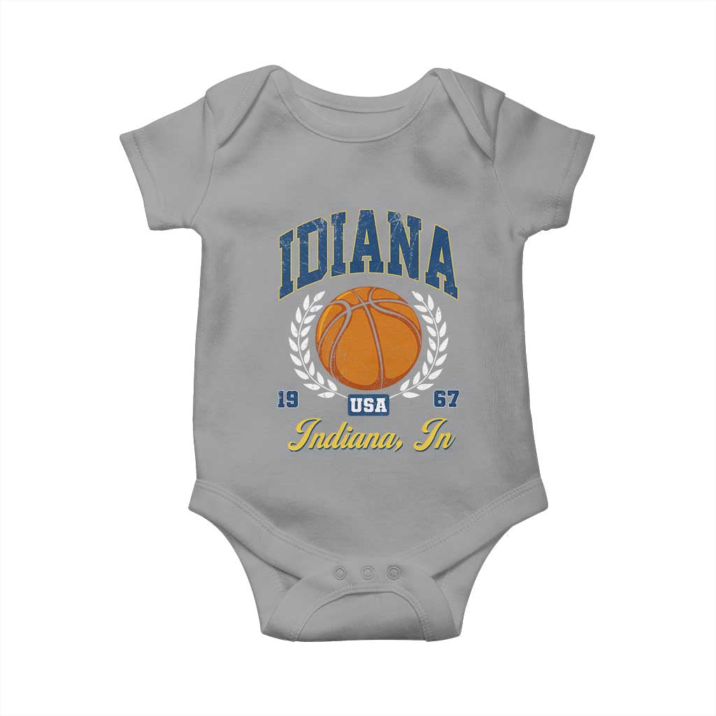 Vintage Indiana Basketball Graphic Baby Onesie Retro 1967 Sports Indianapolis IN Fan