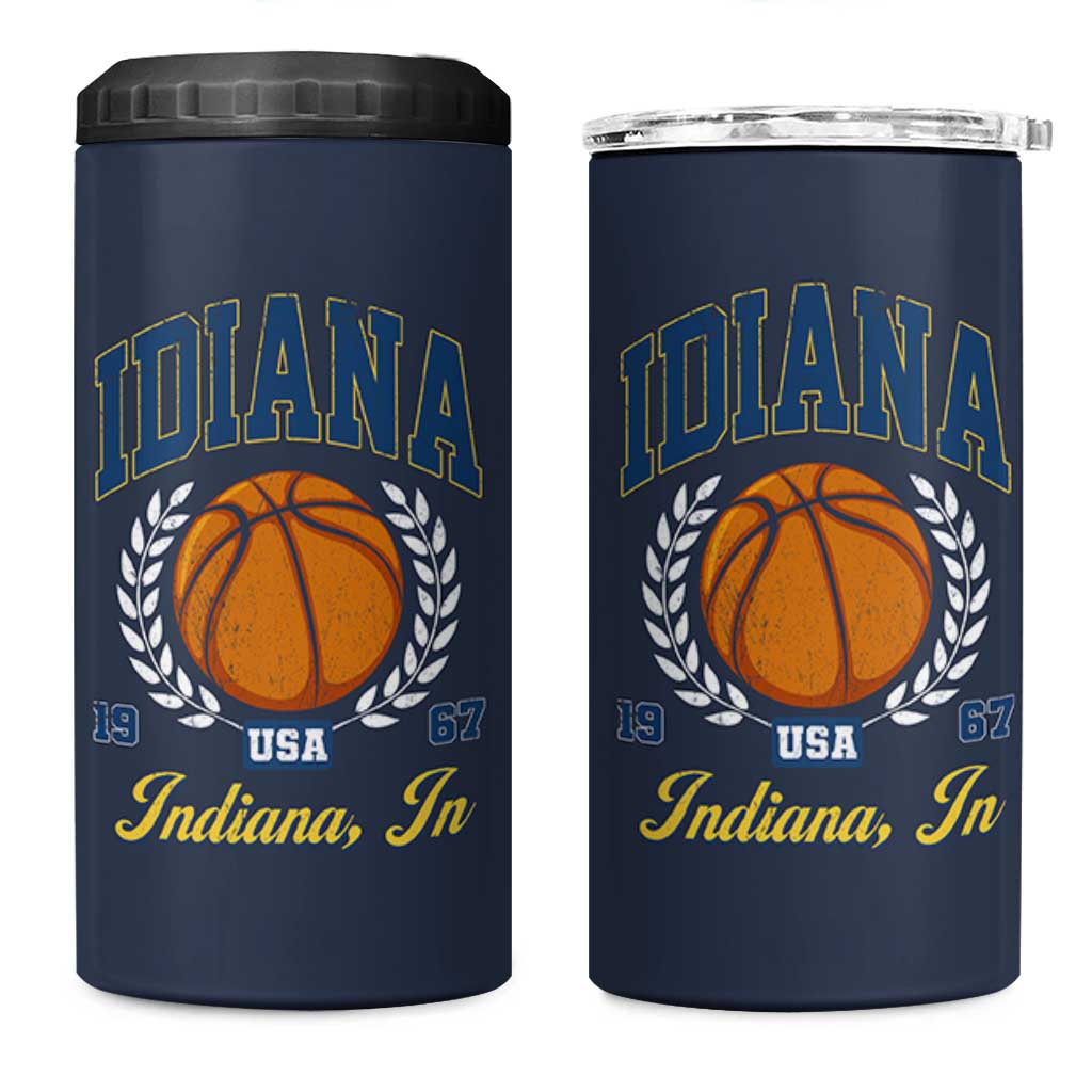 Vintage Indiana Basketball Graphic 4 in 1 Can Cooler Tumbler Retro 1967 Sports Indianapolis IN Fan