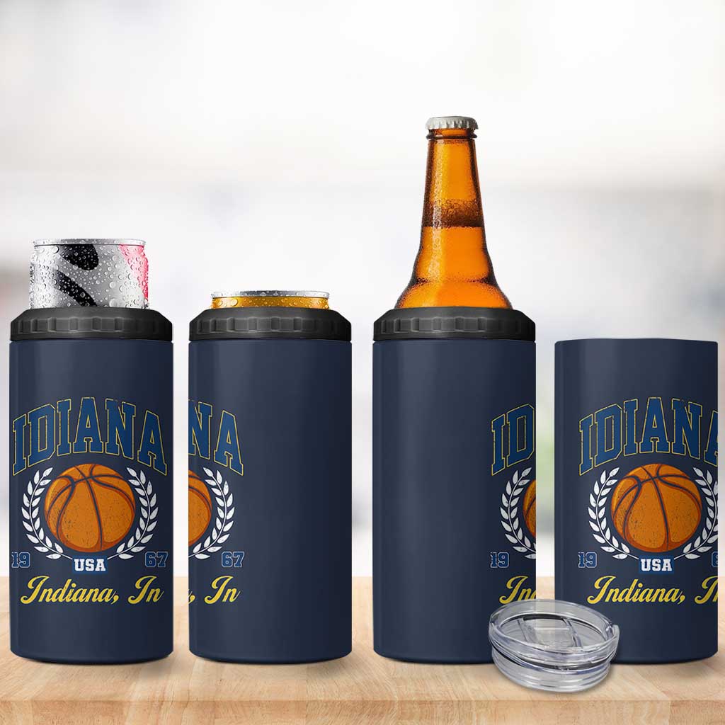 Vintage Indiana Basketball Graphic 4 in 1 Can Cooler Tumbler Retro 1967 Sports Indianapolis IN Fan