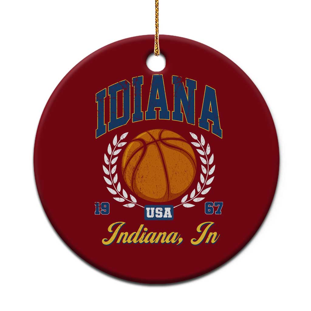 Vintage Indiana Basketball Graphic Ceramic Ornament Retro 1967 Sports Indianapolis IN Fan