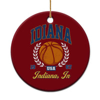 Vintage Indiana Basketball Graphic Ceramic Ornament Retro 1967 Sports Indianapolis IN Fan