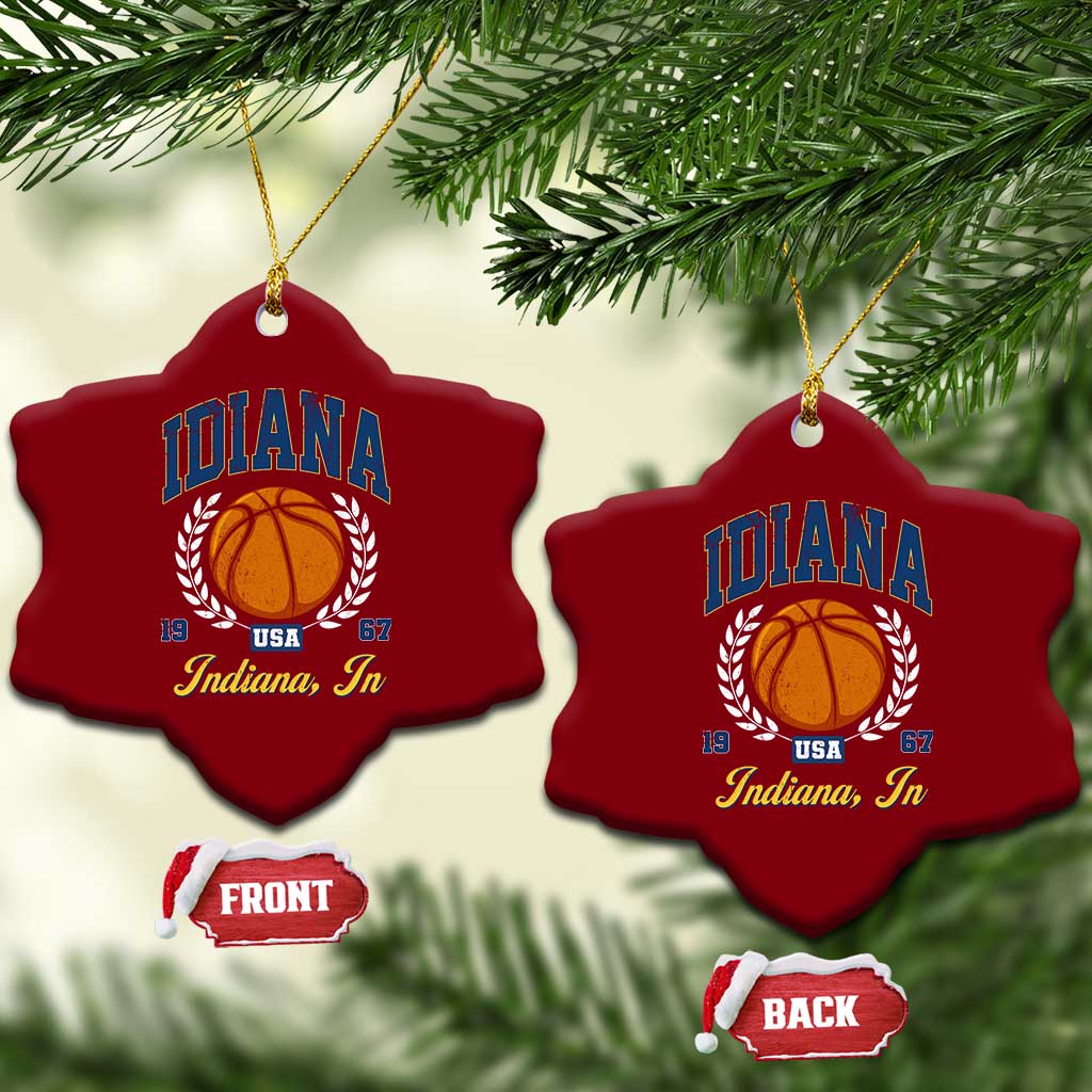 Vintage Indiana Basketball Graphic Ceramic Ornament Retro 1967 Sports Indianapolis IN Fan