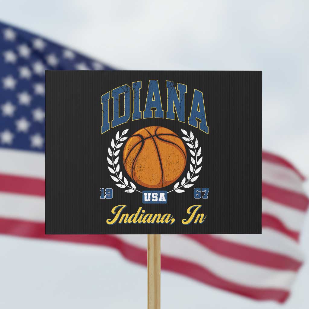 Vintage Indiana Basketball Graphic Protest Sign Retro 1967 Sports Indianapolis IN Fan