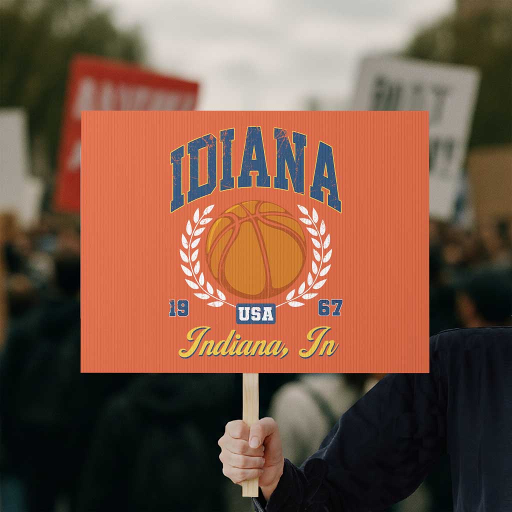 Vintage Indiana Basketball Graphic Protest Sign Retro 1967 Sports Indianapolis IN Fan