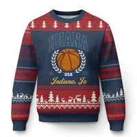 Vintage Indiana Basketball Graphic Ugly Christmas Sweater Retro 1967 Sports Indianapolis IN Fan