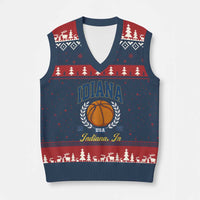 Vintage Indiana Basketball Graphic V-Neck Knit Sweater Vest Retro 1967 Sports Indianapolis IN Fan