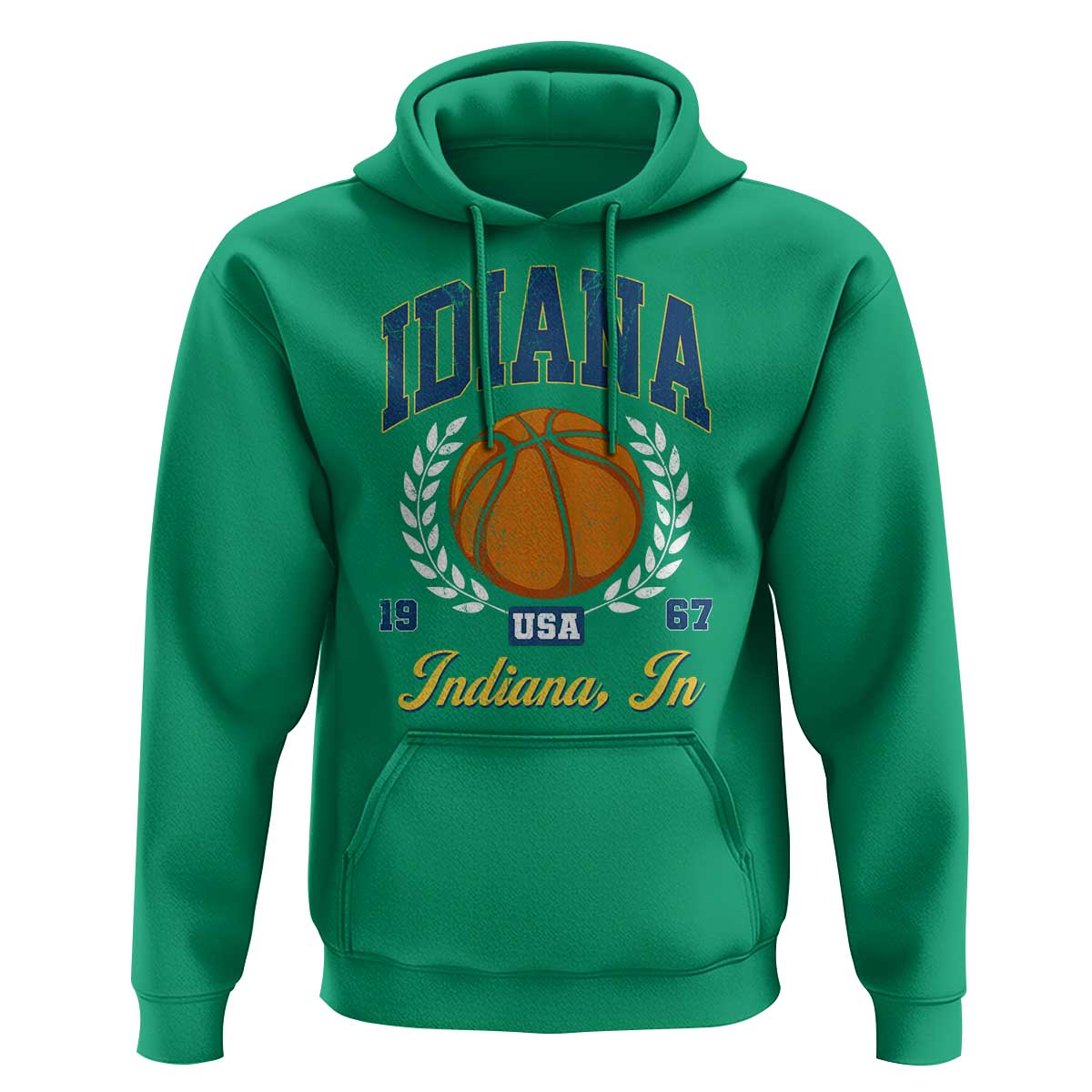 Vintage Indiana Basketball Graphic Hoodie Retro 1967 Sports Indianapolis IN Fan