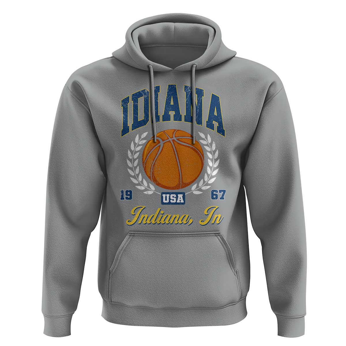 Vintage Indiana Basketball Graphic Hoodie Retro 1967 Sports Indianapolis IN Fan