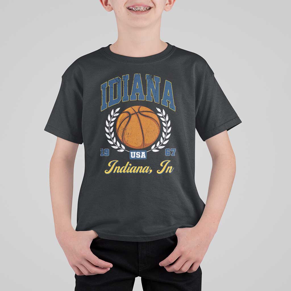 Vintage Indiana Basketball Graphic T Shirt For Kid Retro 1967 Sports Indianapolis IN Fan