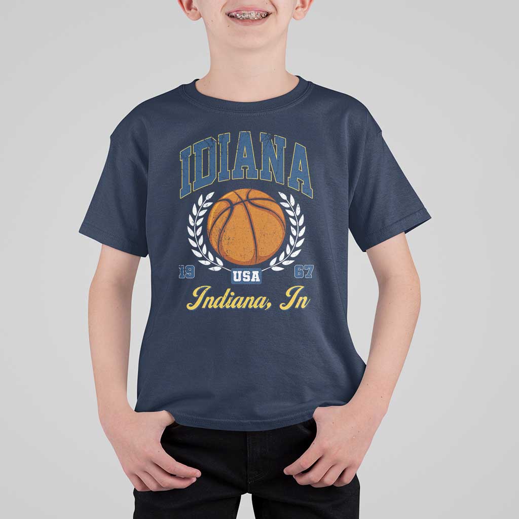 Vintage Indiana Basketball Graphic T Shirt For Kid Retro 1967 Sports Indianapolis IN Fan