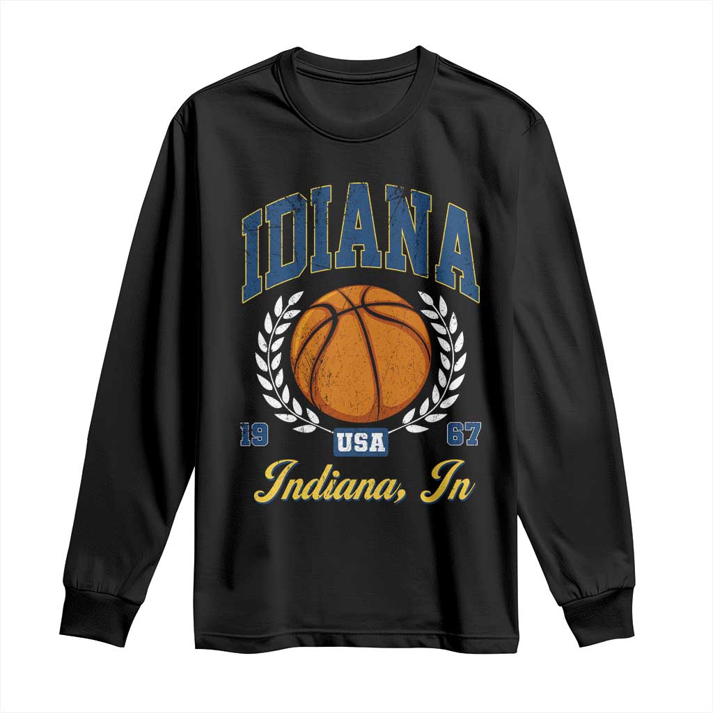 Vintage Indiana Basketball Graphic Long Sleeve Shirt Retro 1967 Sports Indianapolis IN Fan