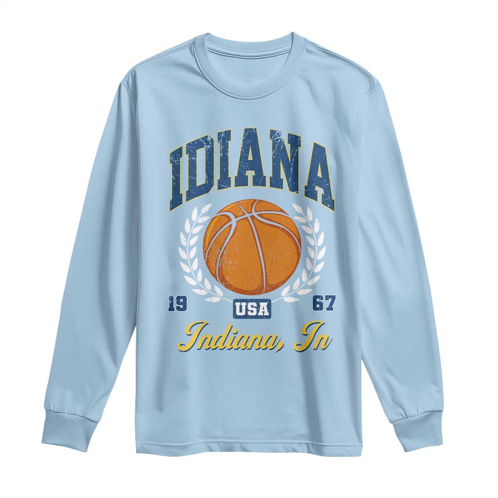Vintage Indiana Basketball Graphic Long Sleeve Shirt Retro 1967 Sports Indianapolis IN Fan