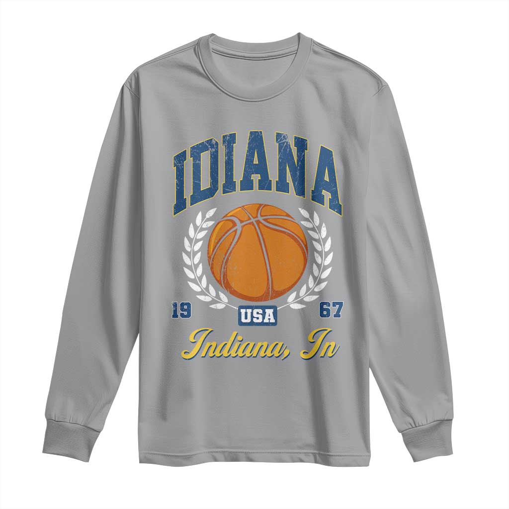 Vintage Indiana Basketball Graphic Long Sleeve Shirt Retro 1967 Sports Indianapolis IN Fan