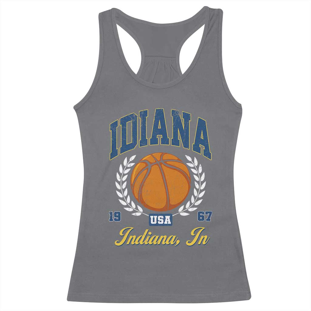 Vintage Indiana Basketball Graphic Racerback Tank Top Retro 1967 Sports Indianapolis IN Fan