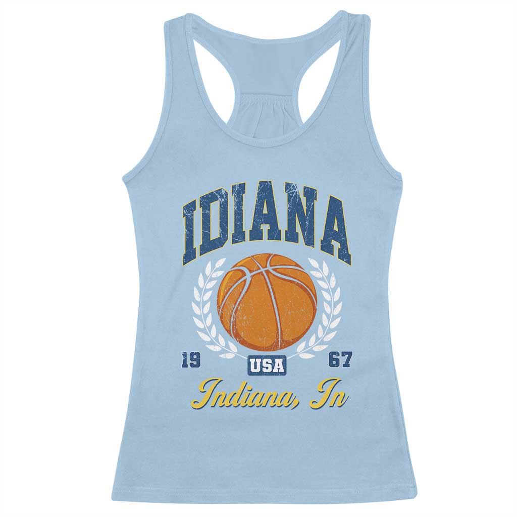 Vintage Indiana Basketball Graphic Racerback Tank Top Retro 1967 Sports Indianapolis IN Fan