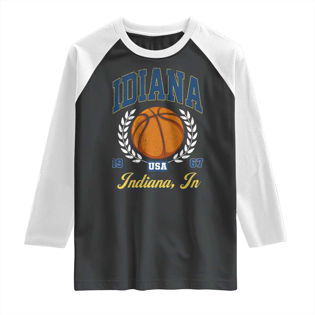 Vintage Indiana Basketball Graphic Raglan Shirt Retro 1967 Sports Indianapolis IN Fan