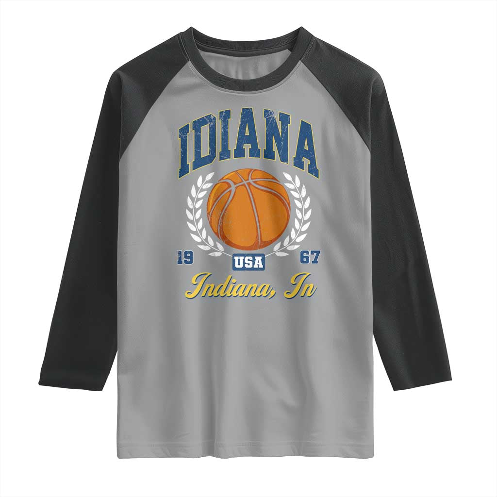 Vintage Indiana Basketball Graphic Raglan Shirt Retro 1967 Sports Indianapolis IN Fan