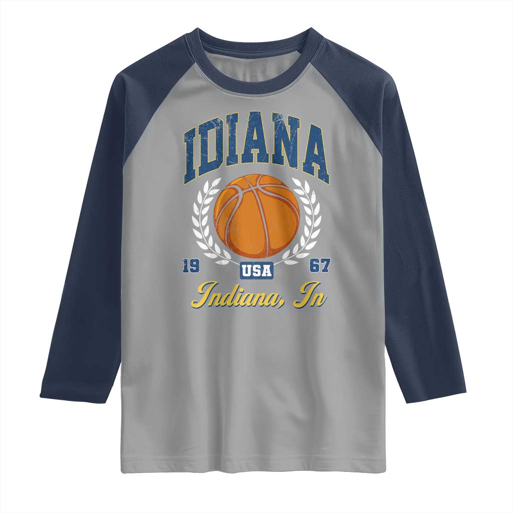 Vintage Indiana Basketball Graphic Raglan Shirt Retro 1967 Sports Indianapolis IN Fan