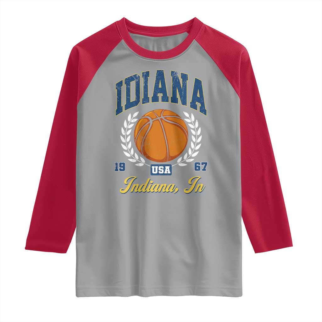 Vintage Indiana Basketball Graphic Raglan Shirt Retro 1967 Sports Indianapolis IN Fan