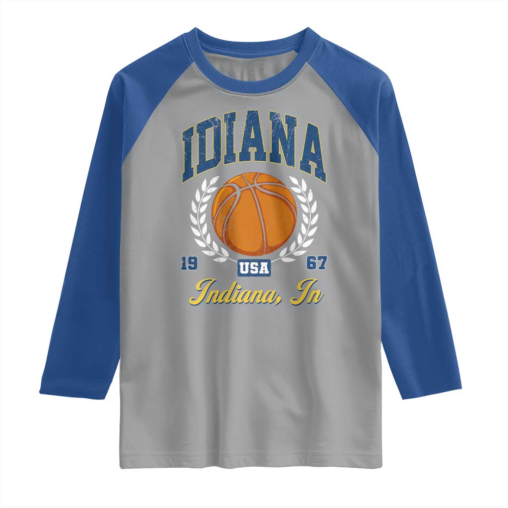 Vintage Indiana Basketball Graphic Raglan Shirt Retro 1967 Sports Indianapolis IN Fan