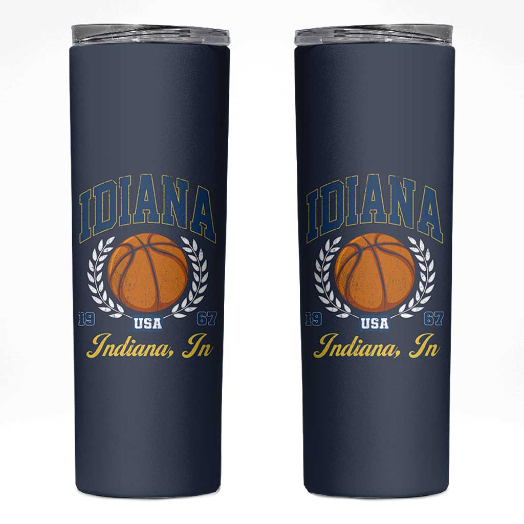 Vintage Indiana Basketball Graphic Skinny Tumbler Retro 1967 Sports Indianapolis IN Fan