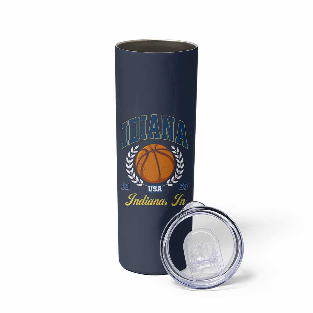Vintage Indiana Basketball Graphic Skinny Tumbler Retro 1967 Sports Indianapolis IN Fan