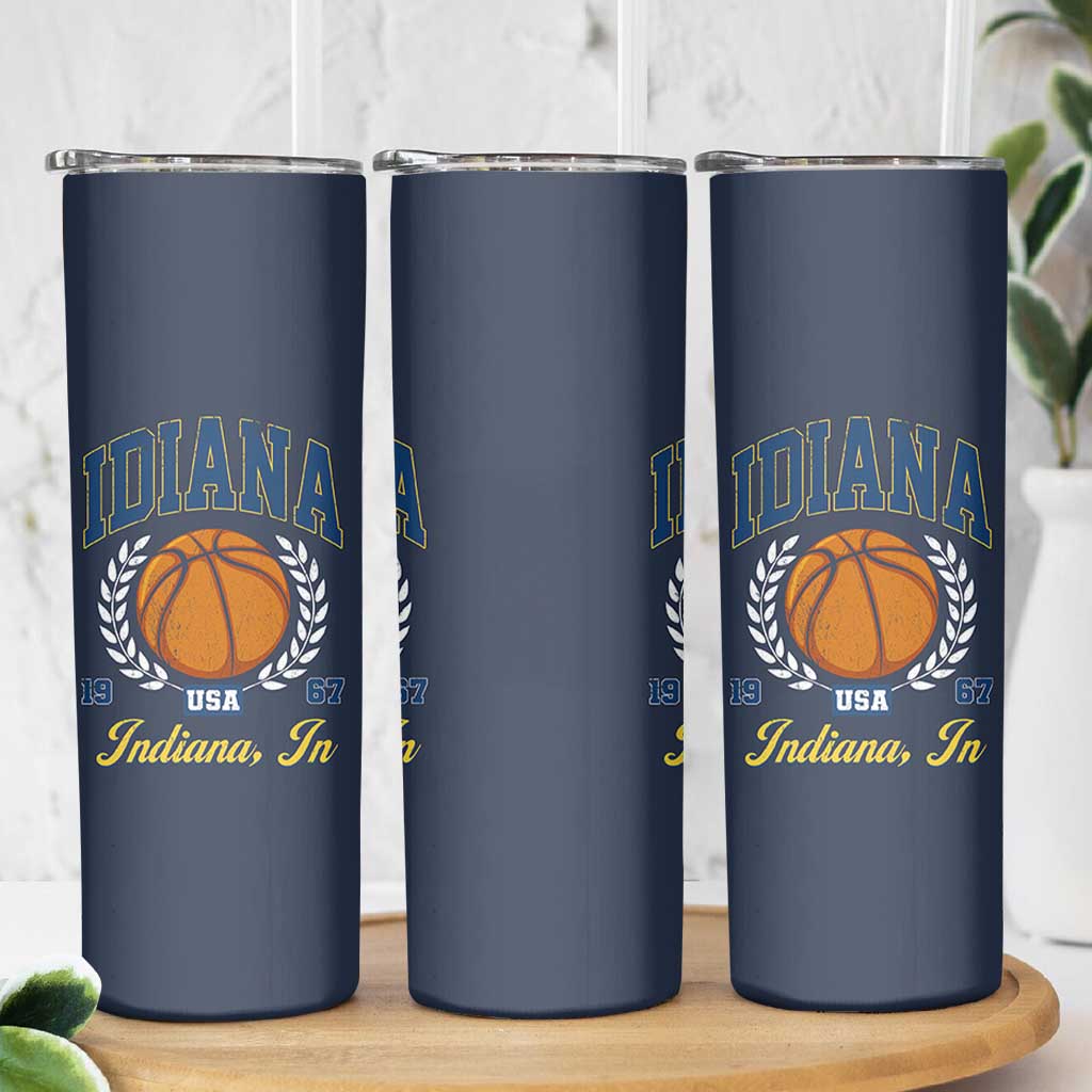Vintage Indiana Basketball Graphic Skinny Tumbler Retro 1967 Sports Indianapolis IN Fan