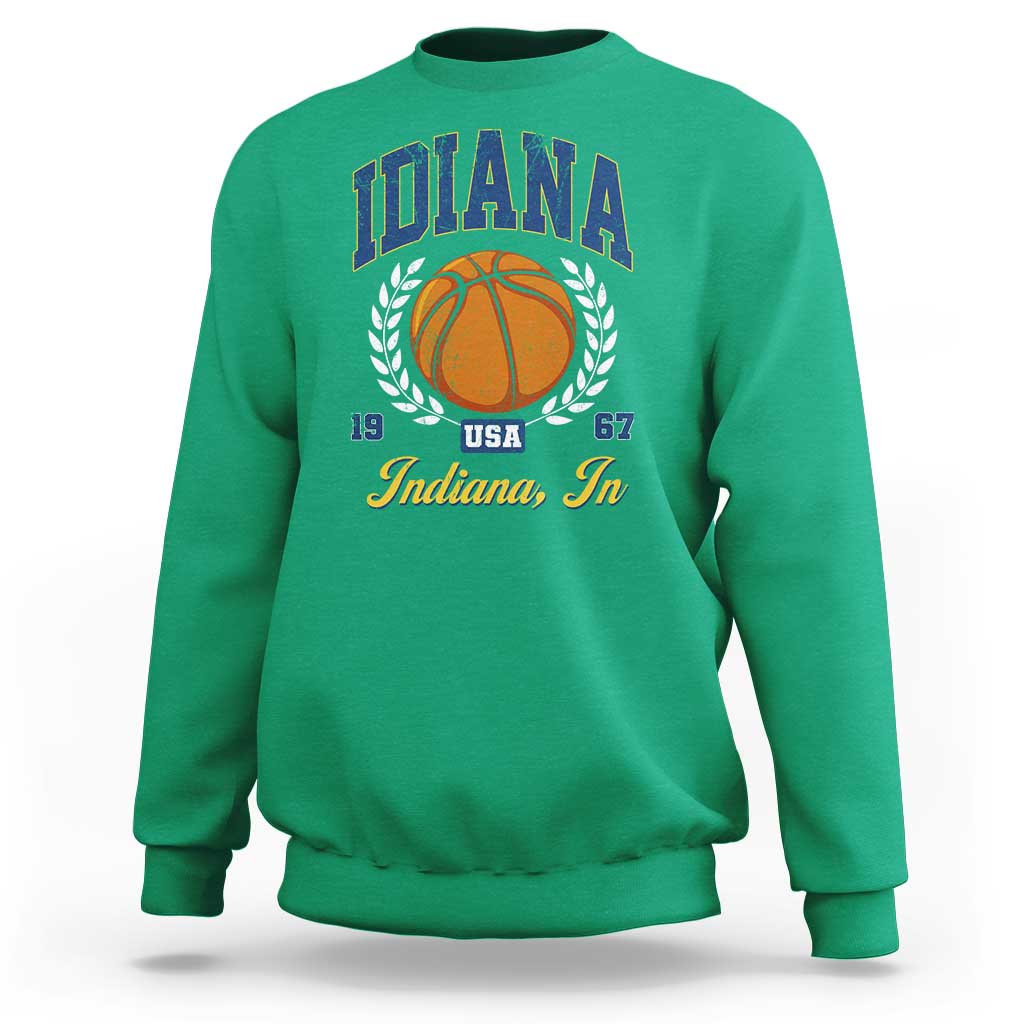 Vintage Indiana Basketball Graphic Sweatshirt Retro 1967 Sports Indianapolis IN Fan