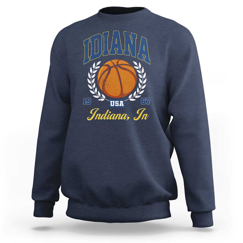 Vintage Indiana Basketball Graphic Sweatshirt Retro 1967 Sports Indianapolis IN Fan