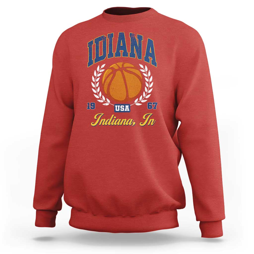 Vintage Indiana Basketball Graphic Sweatshirt Retro 1967 Sports Indianapolis IN Fan