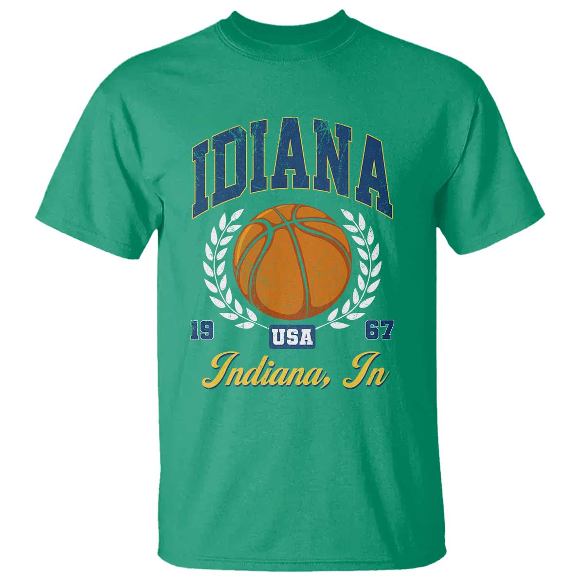 Vintage Indiana Basketball Graphic T Shirt Retro 1967 Sports Indianapolis IN Fan
