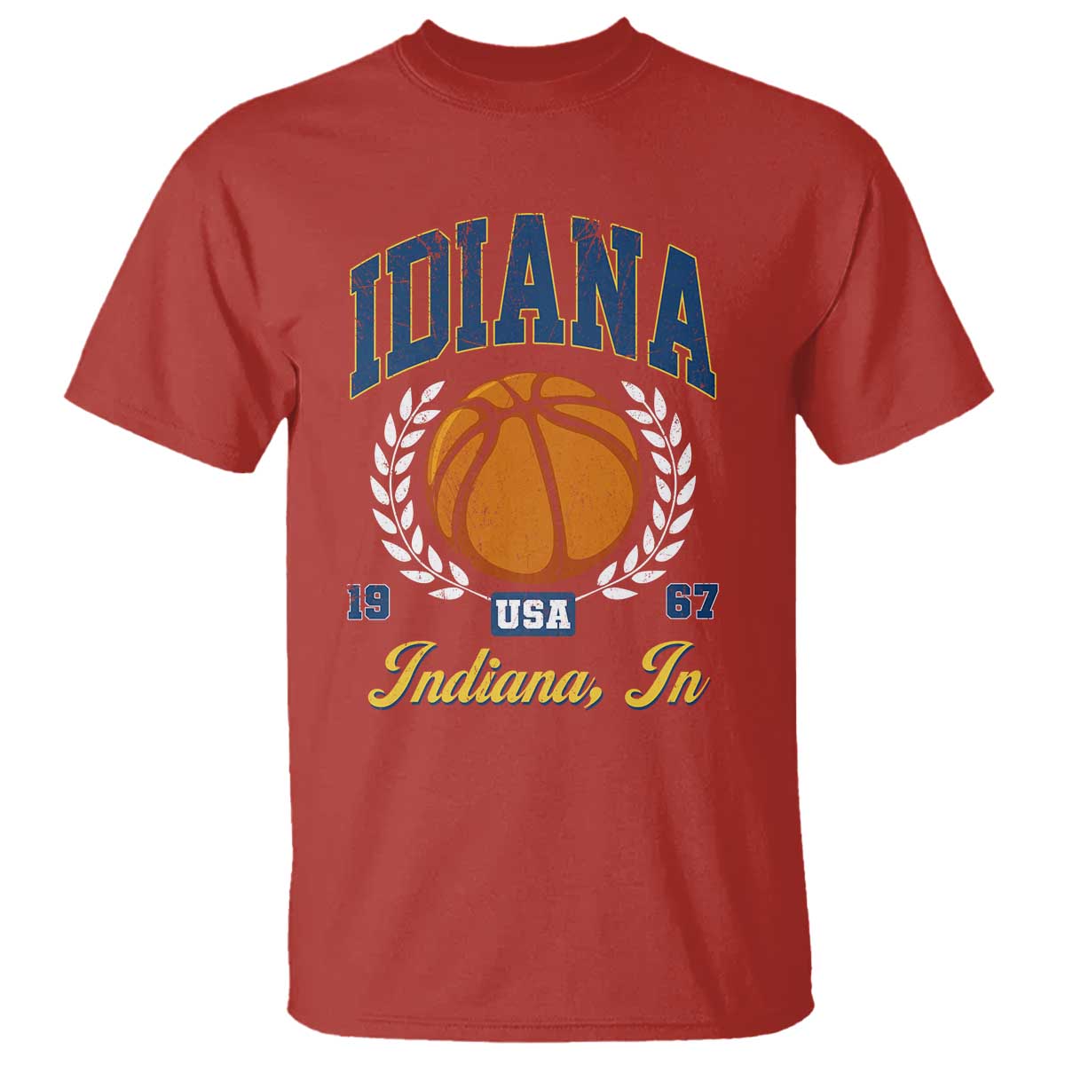 Vintage Indiana Basketball Graphic T Shirt Retro 1967 Sports Indianapolis IN Fan