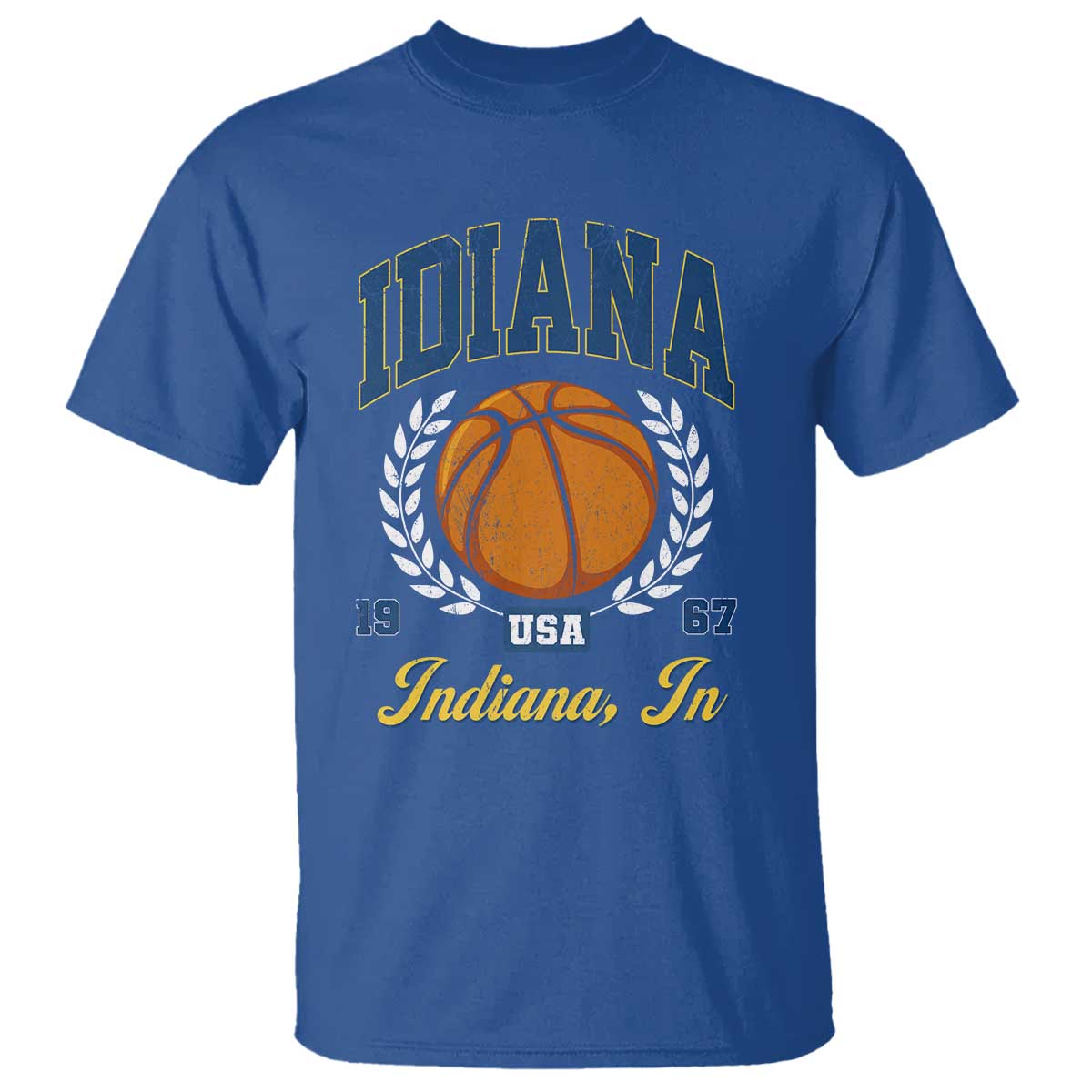Vintage Indiana Basketball Graphic T Shirt Retro 1967 Sports Indianapolis IN Fan