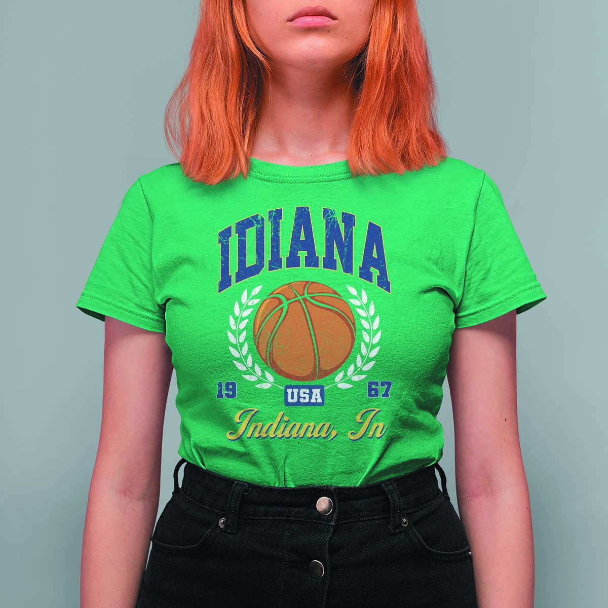 Vintage Indiana Basketball Graphic T Shirt For Women Retro 1967 Sports Indianapolis IN Fan