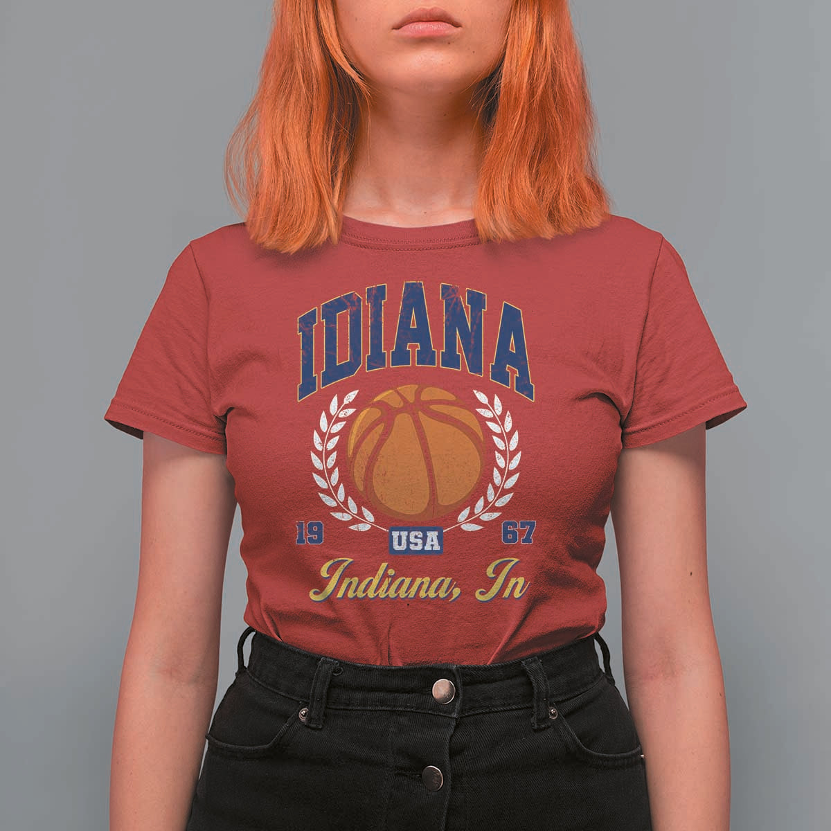 Vintage Indiana Basketball Graphic T Shirt For Women Retro 1967 Sports Indianapolis IN Fan