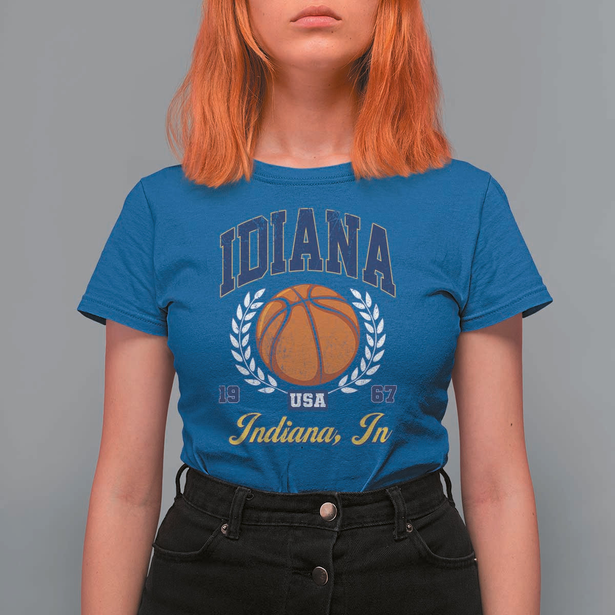 Vintage Indiana Basketball Graphic T Shirt For Women Retro 1967 Sports Indianapolis IN Fan