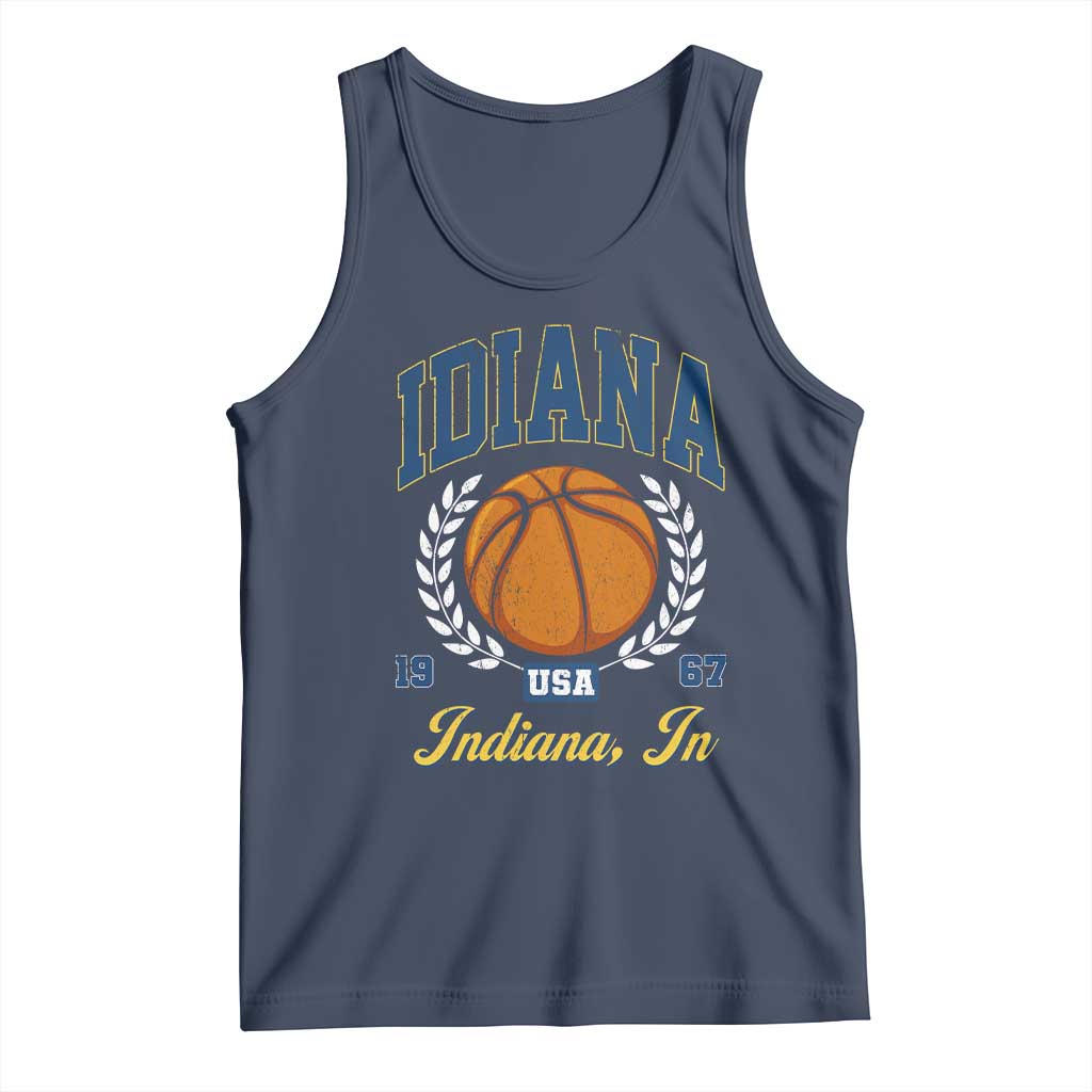 Vintage Indiana Basketball Graphic Tank Top Retro 1967 Sports Indianapolis IN Fan