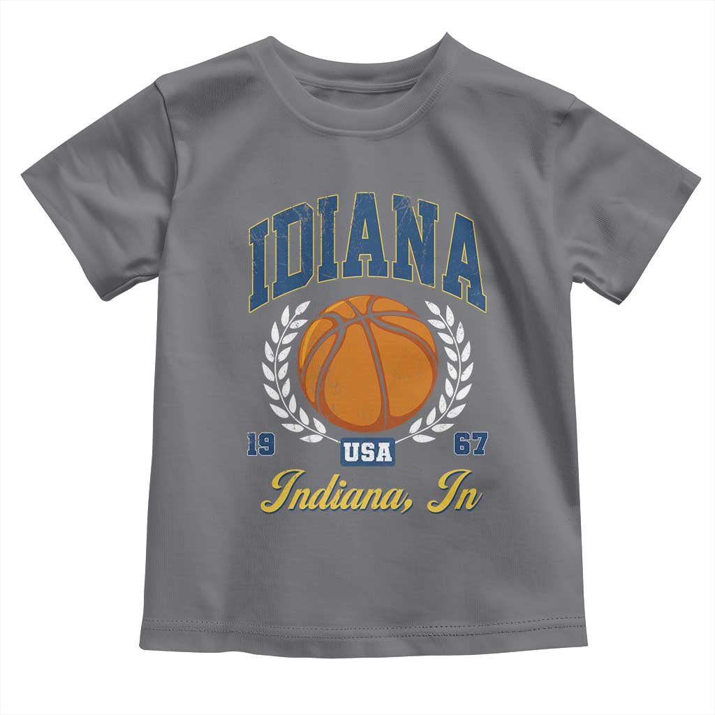 Vintage Indiana Basketball Graphic Toddler T Shirt Retro 1967 Sports Indianapolis IN Fan