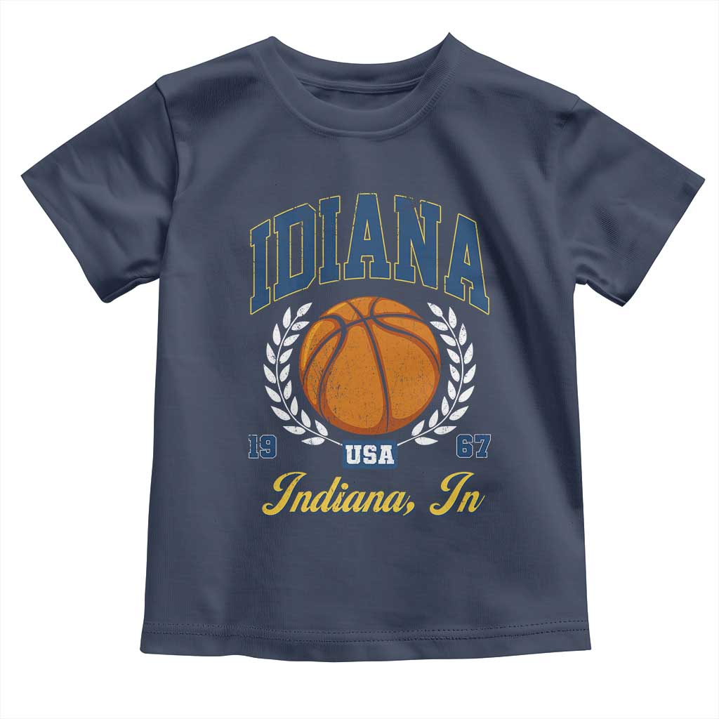 Vintage Indiana Basketball Graphic Toddler T Shirt Retro 1967 Sports Indianapolis IN Fan
